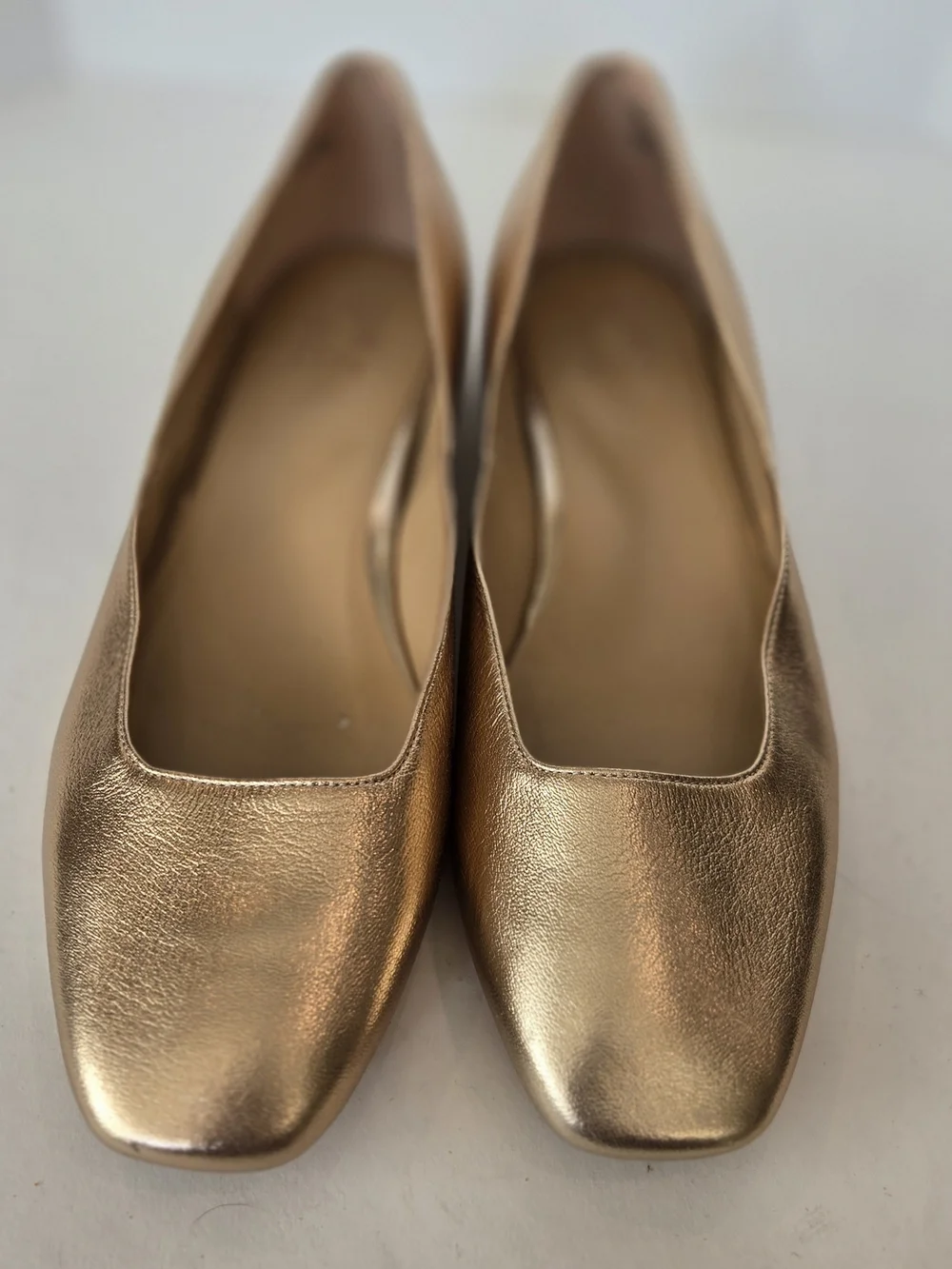 Naturalizer Women's Metallic Rose Gold Square-Toe Flats
